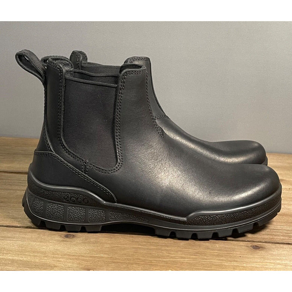 ECCO Women's Track 25 Chelsea Boots Size 39 EU Black Leather Pull On - Picture 1 of 16